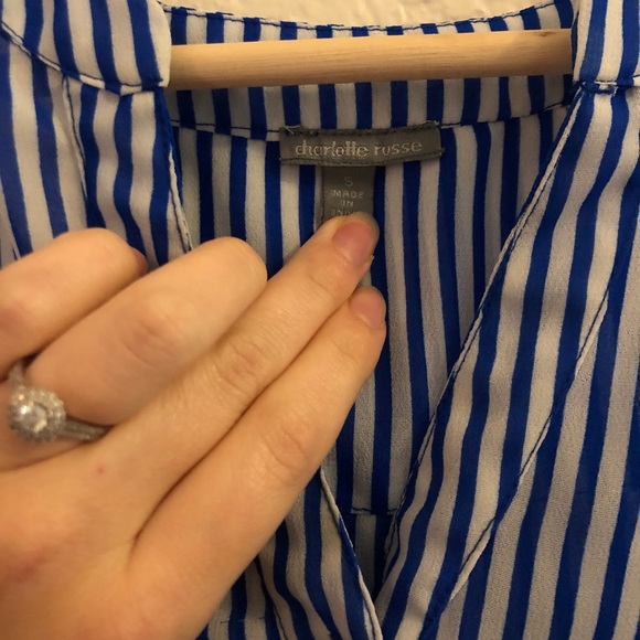 Striped Mesh Collar Tank Top - Picture 3 of 3